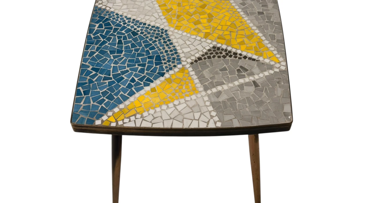 Mid-Century Modern Coffee Table with Mosaic Top by Berthold Muller, 1950s